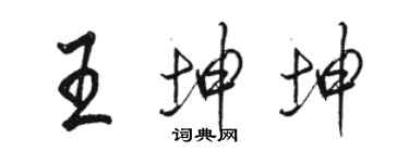 駱恆光王坤坤行書個性簽名怎么寫