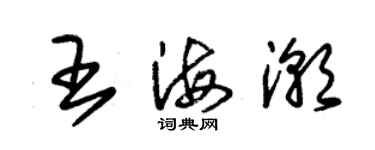 朱錫榮王海潮草書個性簽名怎么寫