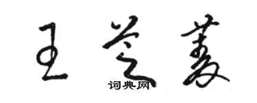 駱恆光王芝菱草書個性簽名怎么寫