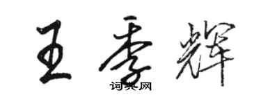 駱恆光王季輝行書個性簽名怎么寫