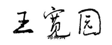 曾慶福王寬園行書個性簽名怎么寫