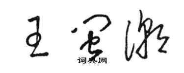 駱恆光王閩潮草書個性簽名怎么寫