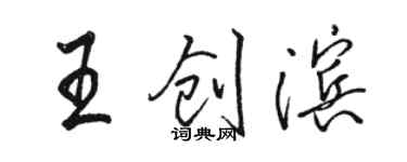 駱恆光王創濱行書個性簽名怎么寫