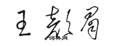 駱恆光王顏眉草書個性簽名怎么寫