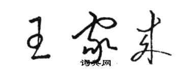 駱恆光王家來草書個性簽名怎么寫