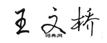 駱恆光王文橋行書個性簽名怎么寫