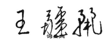 駱恆光王疆麗草書個性簽名怎么寫