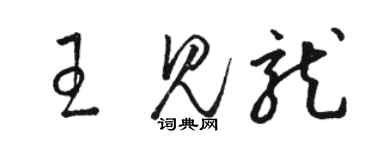 駱恆光王見龍草書個性簽名怎么寫