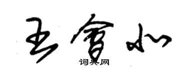 朱錫榮王會北草書個性簽名怎么寫