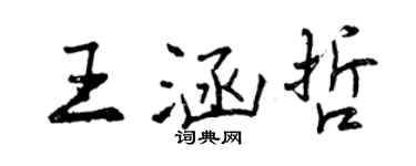 曾慶福王涵哲行書個性簽名怎么寫