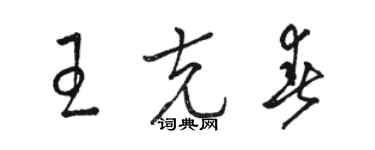 駱恆光王克春草書個性簽名怎么寫