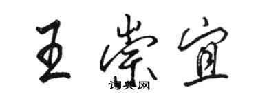 駱恆光王崇宜行書個性簽名怎么寫