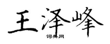 丁謙王澤峰楷書個性簽名怎么寫