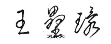 駱恆光王壘環草書個性簽名怎么寫