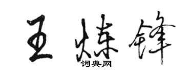 駱恆光王煉鋒行書個性簽名怎么寫