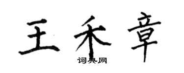 何伯昌王禾章楷書個性簽名怎么寫