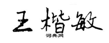 曾慶福王楷敏行書個性簽名怎么寫