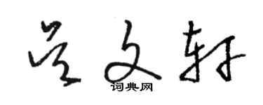 駱恆光吳文軒草書個性簽名怎么寫