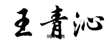 胡問遂王青沁行書個性簽名怎么寫