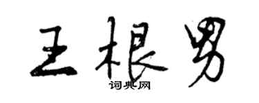 曾慶福王根男行書個性簽名怎么寫