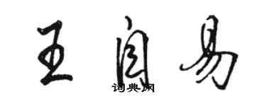 駱恆光王自易行書個性簽名怎么寫