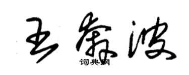 朱錫榮王奔波草書個性簽名怎么寫