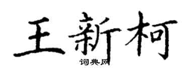 丁謙王新柯楷書個性簽名怎么寫
