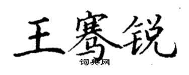 丁謙王騫銳楷書個性簽名怎么寫