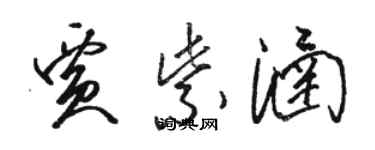 駱恆光賈紫涵草書個性簽名怎么寫