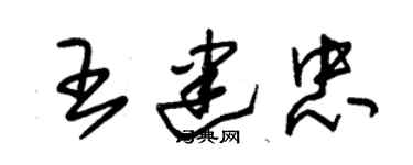 朱錫榮王建忠草書個性簽名怎么寫