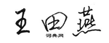 駱恆光王田燕行書個性簽名怎么寫