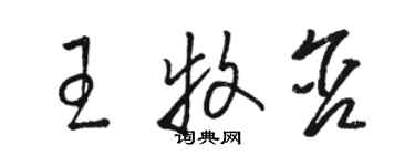 駱恆光王牧含草書個性簽名怎么寫