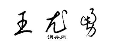 梁錦英王尤勇草書個性簽名怎么寫