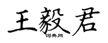 丁謙王毅君楷書個性簽名怎么寫