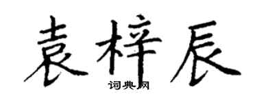 丁謙袁梓辰楷書個性簽名怎么寫
