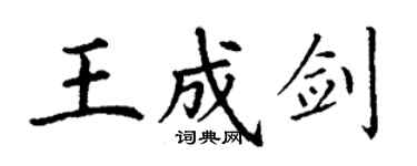 丁謙王成劍楷書個性簽名怎么寫