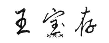 駱恆光王寶存行書個性簽名怎么寫