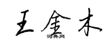 王正良王金木行書個性簽名怎么寫