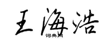 王正良王海浩行書個性簽名怎么寫