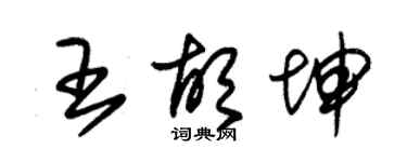 朱錫榮王胡坤草書個性簽名怎么寫