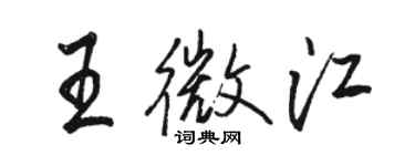 駱恆光王微江行書個性簽名怎么寫