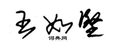 朱錫榮王如堅草書個性簽名怎么寫