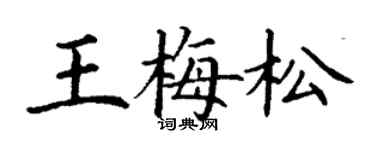丁謙王梅松楷書個性簽名怎么寫