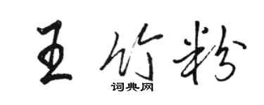 駱恆光王竹粉行書個性簽名怎么寫