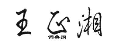 駱恆光王正湘行書個性簽名怎么寫