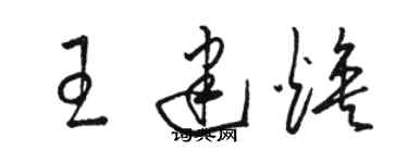 駱恆光王建煥草書個性簽名怎么寫