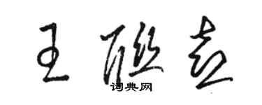 駱恆光王聯喜草書個性簽名怎么寫