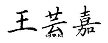 丁謙王芸嘉楷書個性簽名怎么寫