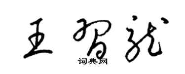 梁錦英王習龍草書個性簽名怎么寫