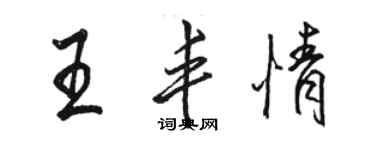 駱恆光王丰情行書個性簽名怎么寫